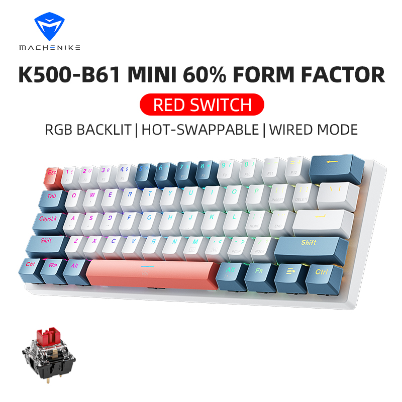 Gaming Keyboard Blue Switches - K500-B61 Machenike Mini Mechanical Keybaord 60%