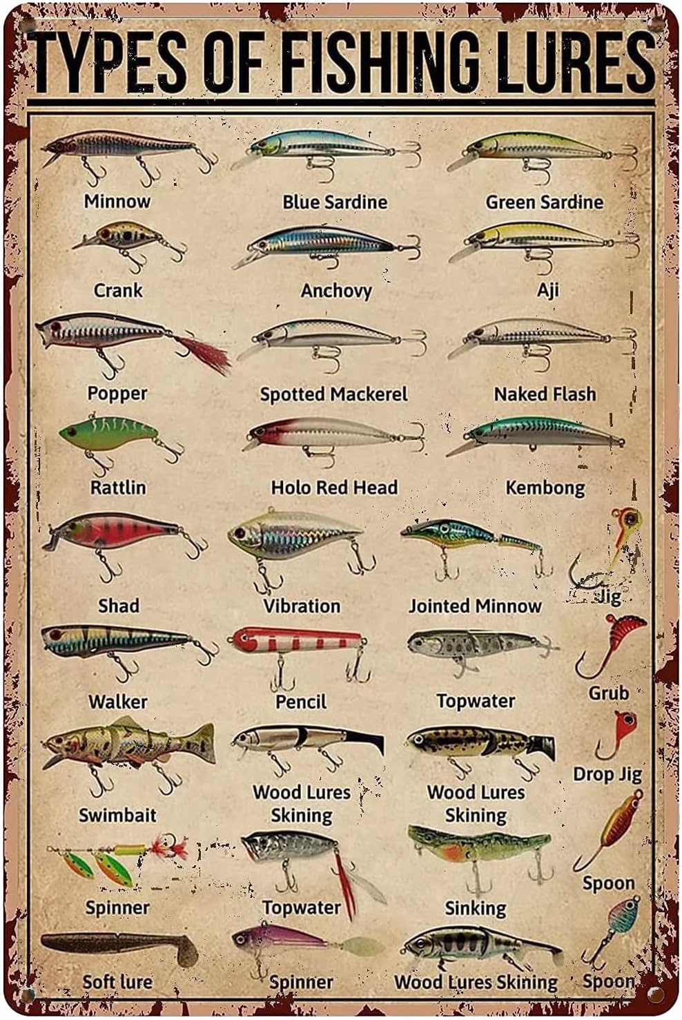 Brass Weight Plate - 1d,TYPES OF FISHING LURES Knowledge Vintage