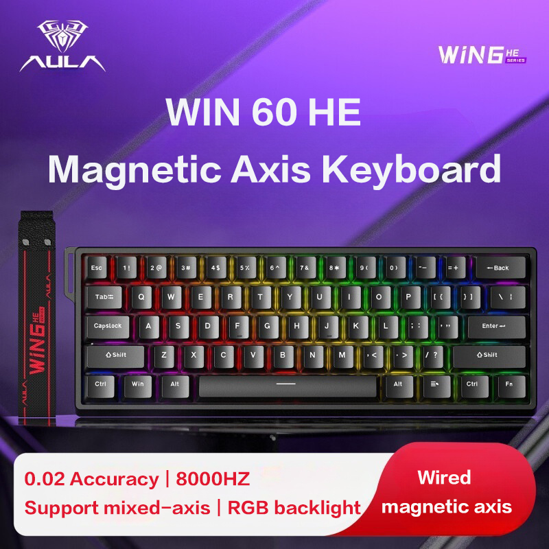Gaming Keyboard Blue Switches - AULA WiN 60 Magnetic Axis Keyboard