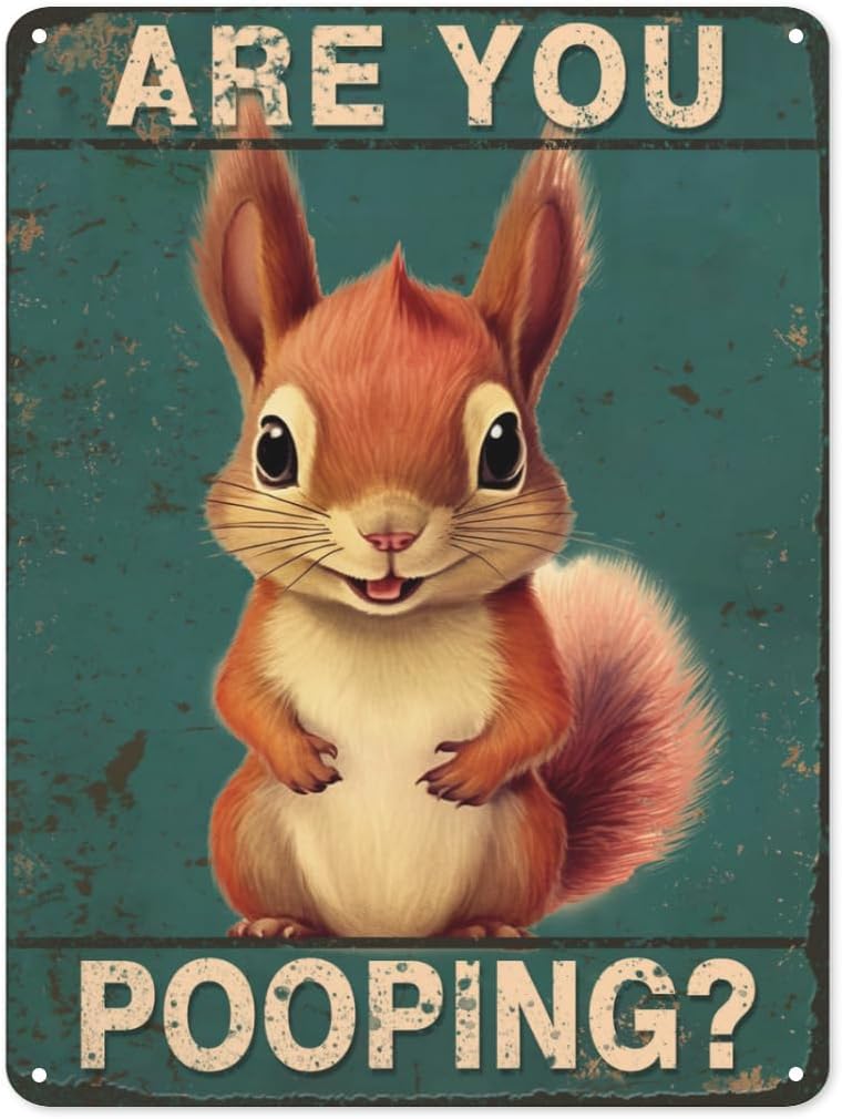 Brass Weight Plate - Are You Pooping squirrel Bathroom Funny