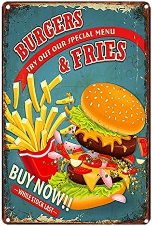 Metal Sign Hamburger and Frenc - Brass Weight Plate recension och pris