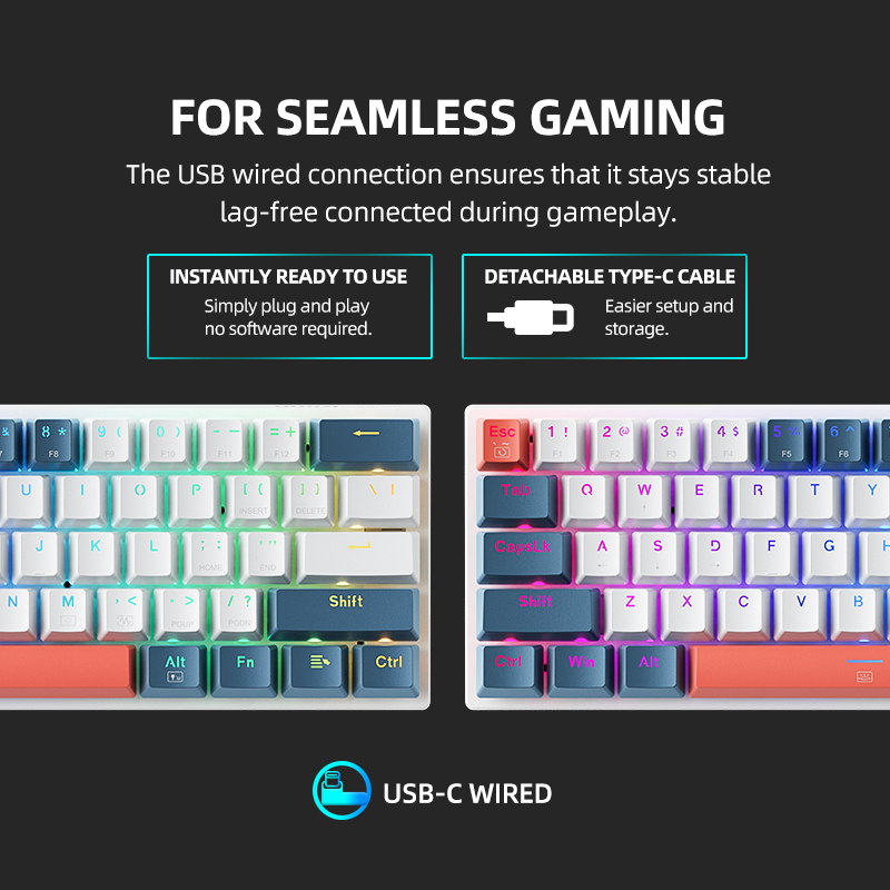 K500-B61 Machenike Mini Mechan - Gaming Keyboard Blue Switches recension och pris