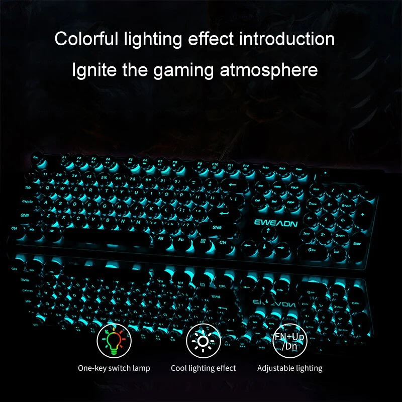 Retro Punk Mechanical Feel Key - Gaming Keyboard And Mouse recension och pris