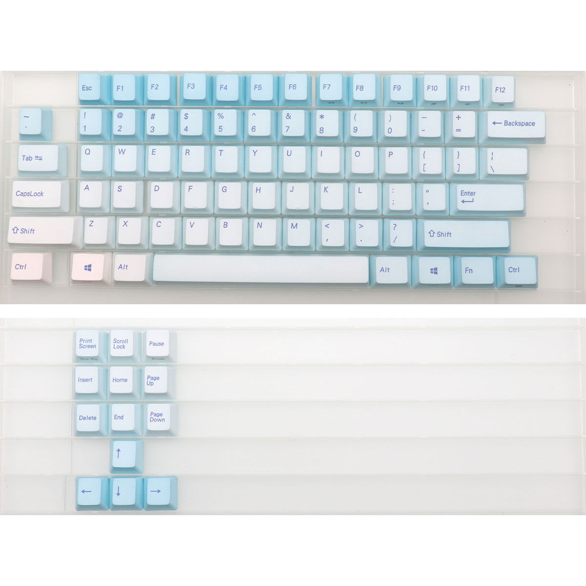 87 Keys Frost Blue Keycaps Che - Gaming Keyboard Blue recension och pris
