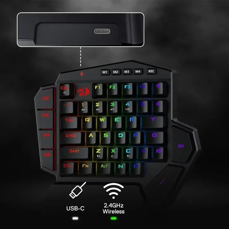 New Redragon K585 PRO Wireless - Gaming Keyboard 1 Hand recension och pris