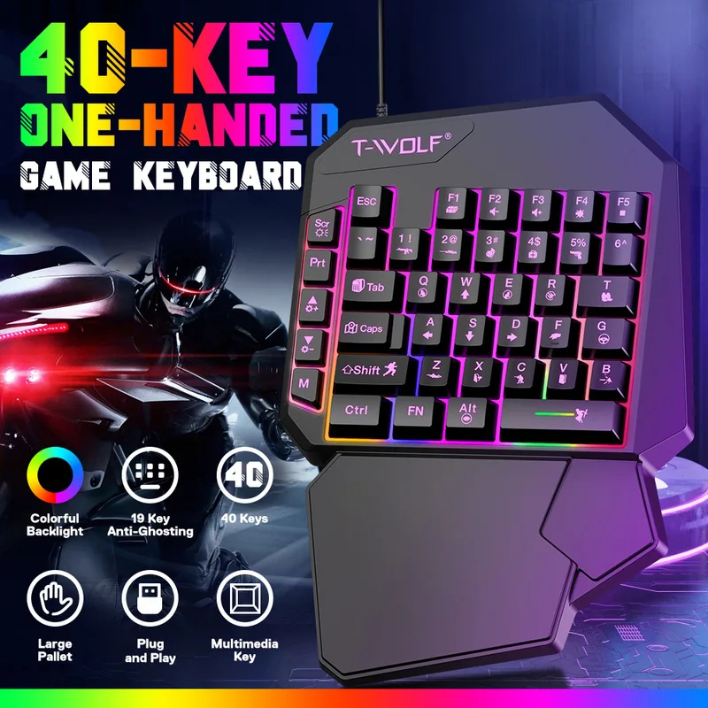 5 In 1 Set 35keys One Handedly - Gaming Keyboard 1 Hand recension och pris