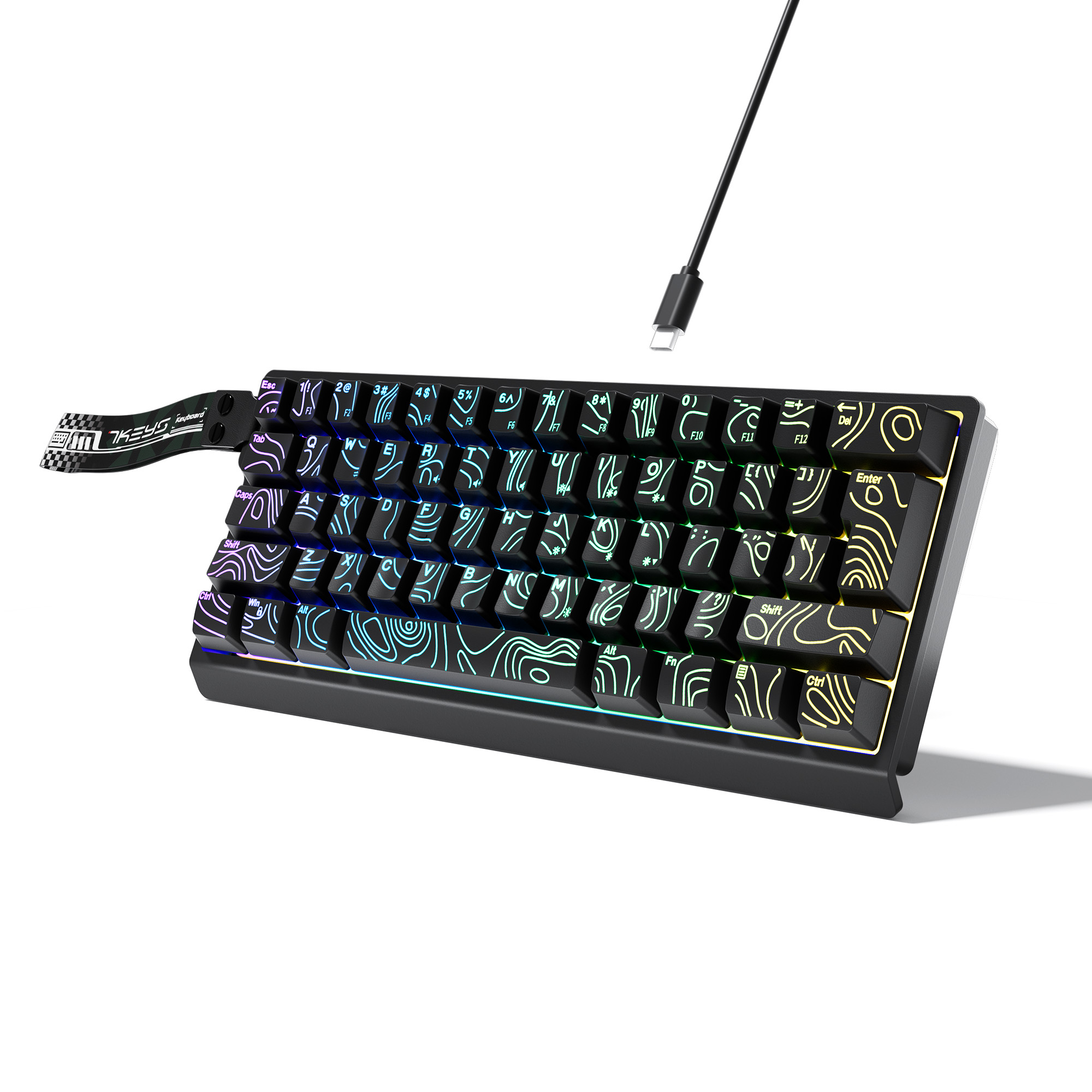 60% compact wired keyboard wit - Gaming Keyboard Blue Switches recension och pris
