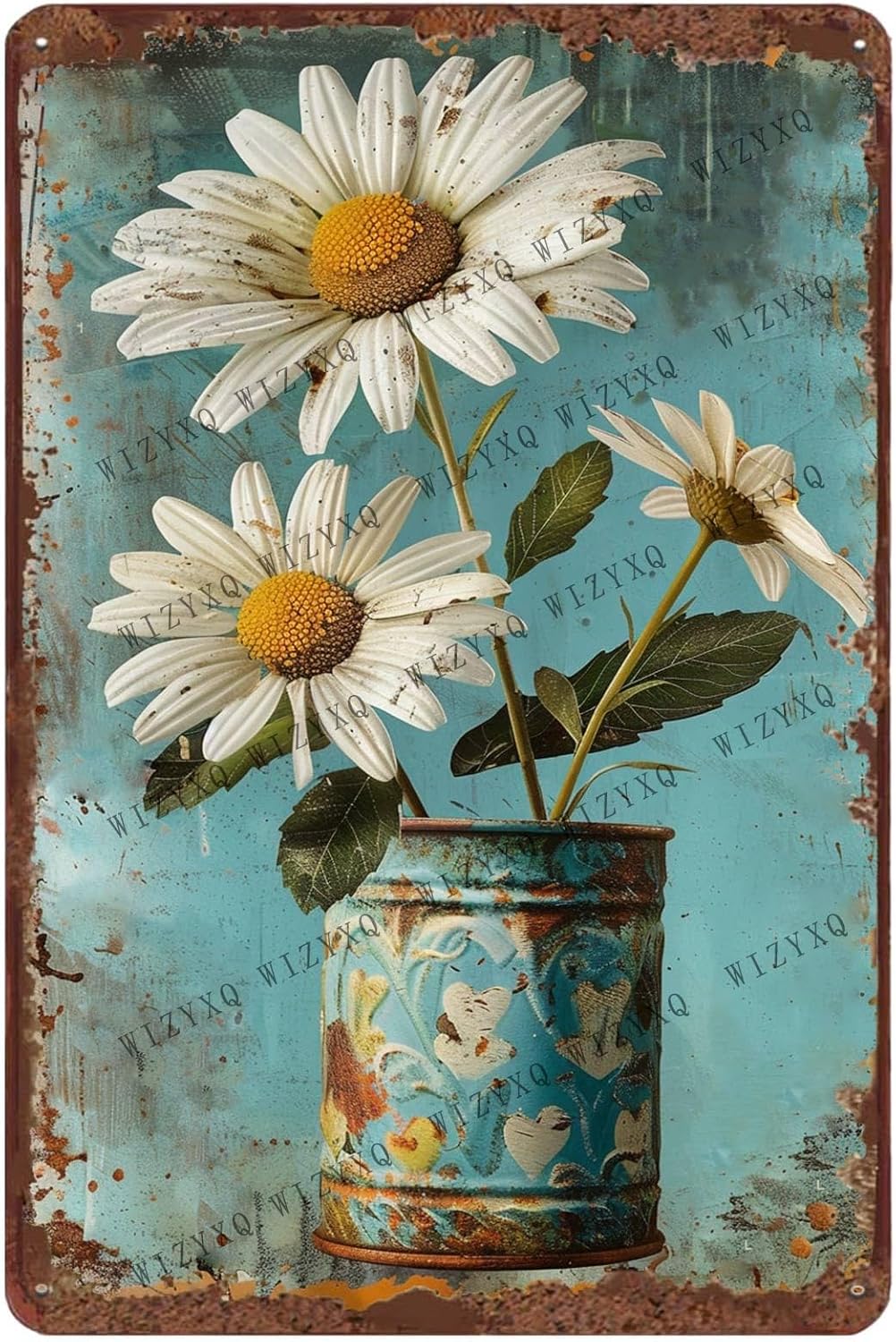 Metal Signs White Daisy Flower - Brass Weight Plate recension och pris