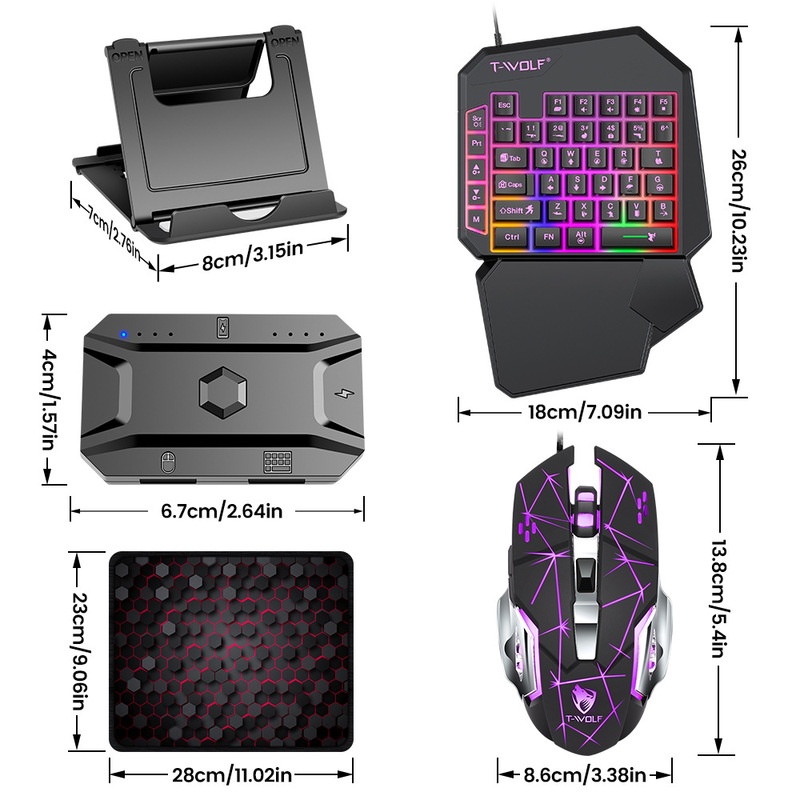 T-Wolf Tf950 5 In 1 One Handed - Gaming Keyboard 1 Hand recension och pris