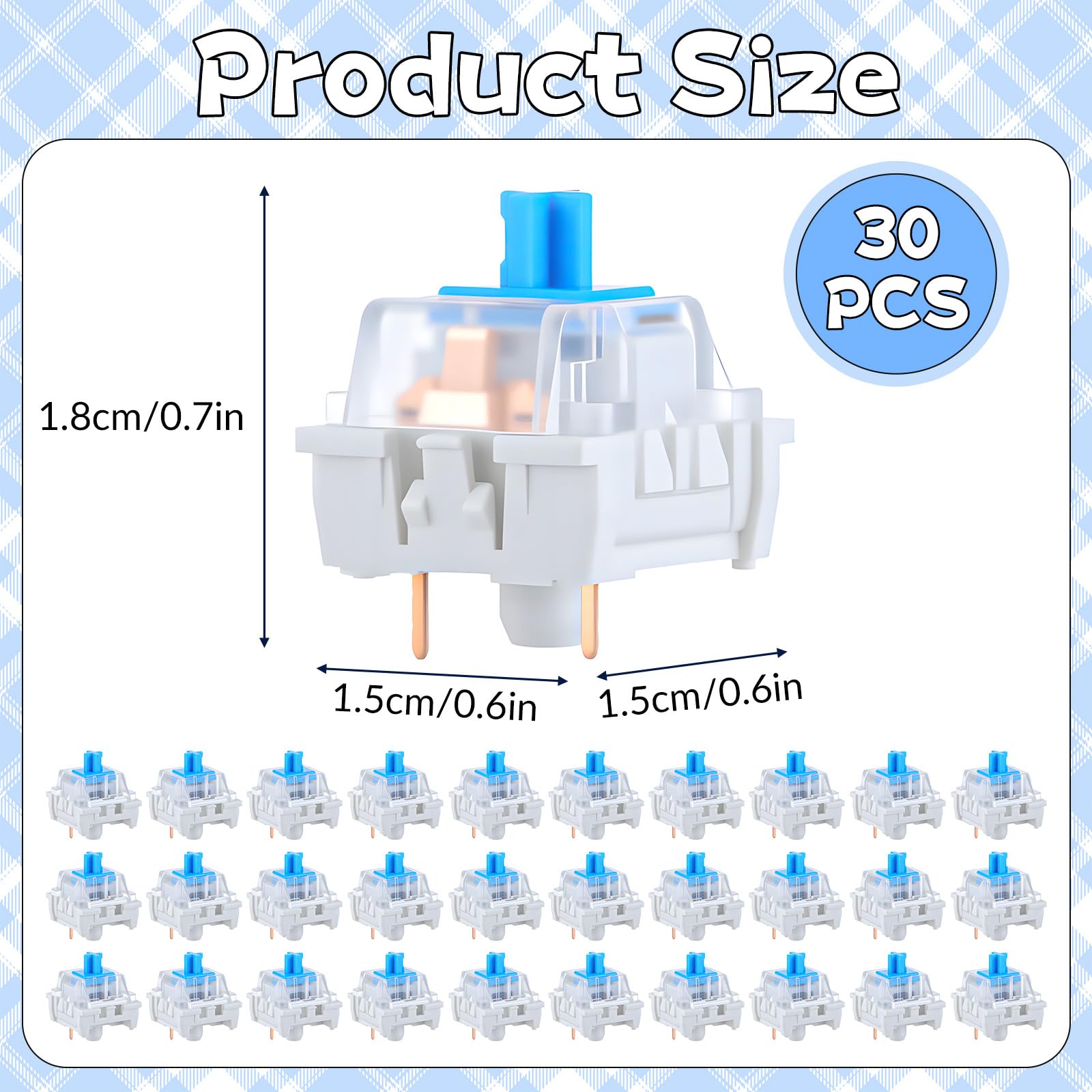 30 PCS Mechanical Keyboard Swi - Gaming Keyboard Blue recension och pris