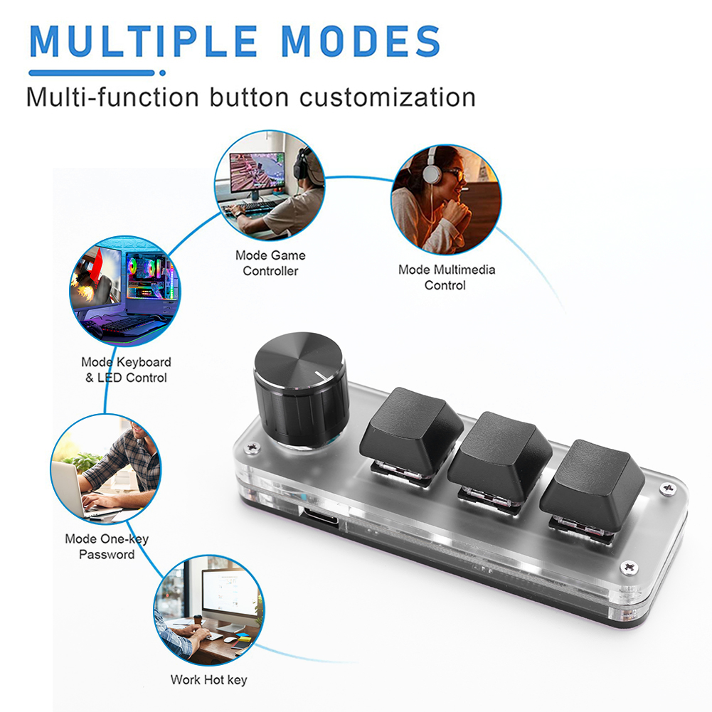 3 Key 1 Knob/4 Key Programming - Gaming Keyboard 1 Hand recension och pris