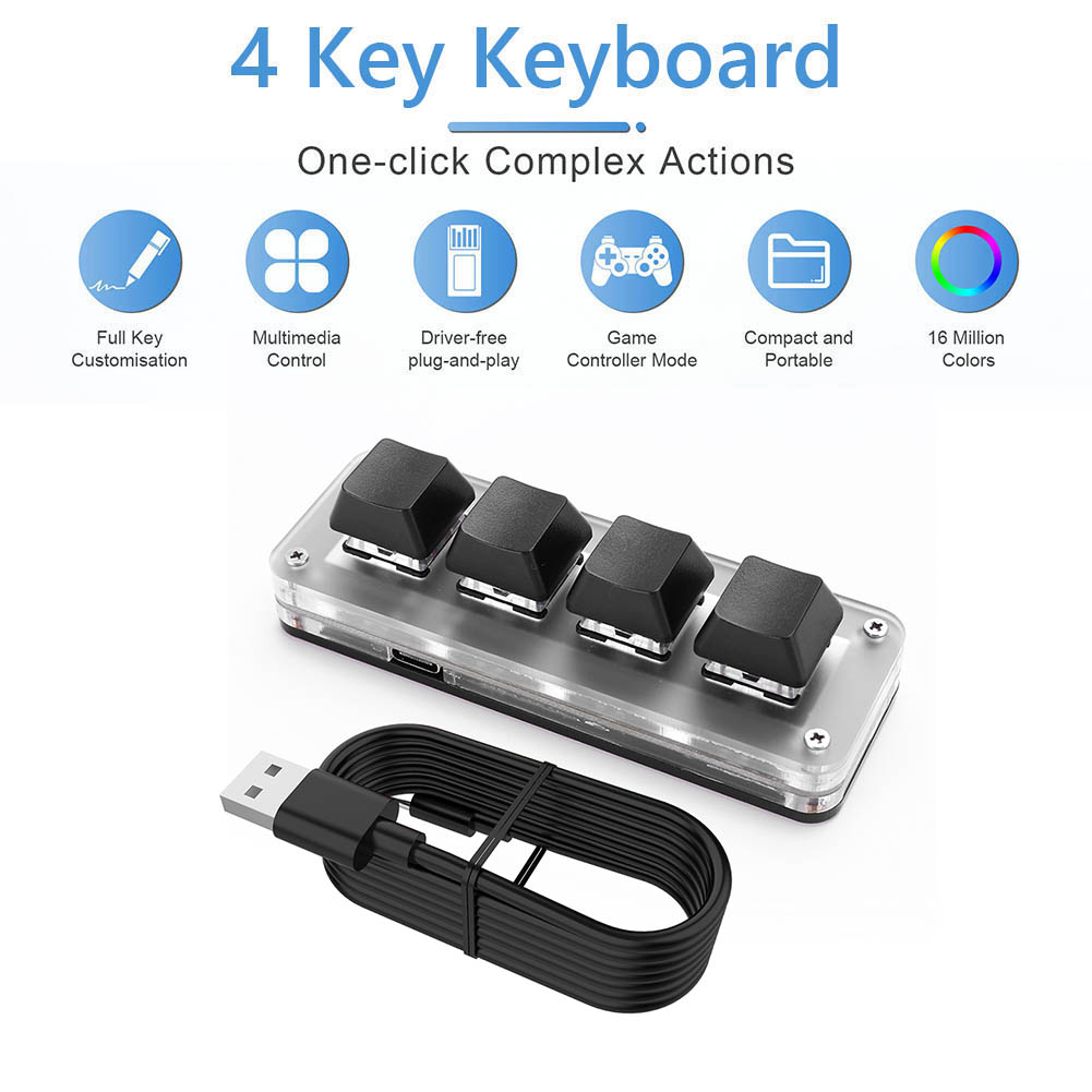 3 Key 1 Knob/4 Key Programming - Gaming Keyboard 1 Hand recension och pris